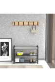 Retodesign Retohome Askılıklı Metal 3 Katlı Minderli Ayakkabılık Ve Çok Amaçlı Raf 2323 thumbnail 1