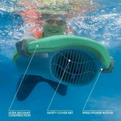 Asiwo Yüzme Eğitim Kickboard, Elektrikli, 3 Hızlı, Yüzme Havuz Tahtası - Yeşil thumbnail 3