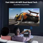 OmniStar L80 4K Projektör WiFi ve Bluetooth, 1500 ANSI Lümen Yerel 1080P thumbnail 4