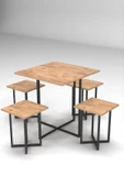 Retodesign 4 Kişilik Kare Masa Takımı Atlantik Çam 1680 thumbnail 5