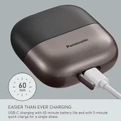 Panasonic Swipe Right 3 Bıçak Unisex Şarjlı Tıraş Makinesi Kuru/Islak ES-CM3A-W -Siyah thumbnail 2