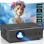 Agreago WiFi 6 ve Bluetooth 5.2, 400 ANSI Yerel 1080P 4K Destekli Projektör - Siyah thumbnail 1