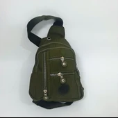 Fiyra bb1 Haki Renk Krinkıl Kumaş Beş Bölmeli  Body Bag Bayan Çanta thumbnail 7