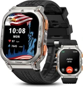 AMAZTIM Akıllı Saat, 60 Gün Pil Ömrü, Paslanmaz Çelik Gövde - Gümüş thumbnail 1