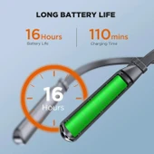 HTC Boyun Bantlı Bluetooth Kulaklık, Manyetik Stereo Kulaklık - Siyah thumbnail 3