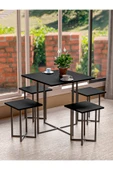 Retodesign 4 Kişilik Siyah Kare Masa Takımı 1680S thumbnail 1