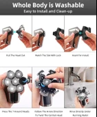 Harmonlife 7D Çıkarılabilir Elektrikli Saç Tıraş Makineleri - Kel Erkekler İçin thumbnail 4