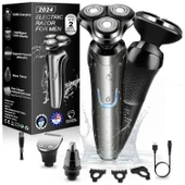 Handsomeface Elektrikli Tıraş Makinesi Döner Yedek/Su Geçirmez - Gri thumbnail 1