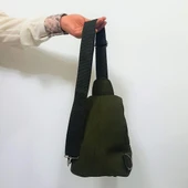 Fiyra bb1 Haki Renk Krinkıl Kumaş Beş Bölmeli  Body Bag Bayan Çanta thumbnail 3