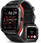 AMAZTIM Akıllı Saat, 60 Gün Pil Ömrü, AI Sesli Asistan - Kırmızı thumbnail 1