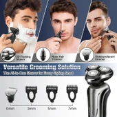 Handsomeface Elektrikli Tıraş Makinesi Döner Yedek/Su Geçirmez - Gri thumbnail 3