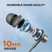 HTC Boyun Bantlı Bluetooth Kulaklık, Manyetik Stereo Kulaklık - Siyah thumbnail 4