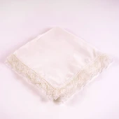 İğne Oyalı Şal (Namaz Örtüsü, 144x68 cm. Krem) thumbnail 1