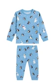 Unisex İnterlok Bebe Mavisi Yılbaşı Temalı Pijama Takımı thumbnail 8