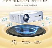 Aurzen Akıllı Projektör WiFi ve Bluetooth, Netflix-Resmi-Lisanslı Dolby Ses 1080P thumbnail 2