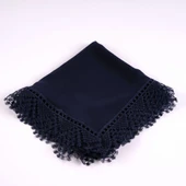 İğne Oyalı Şal (Namaz Örtüsü, 144x68 cm. Lacivert) thumbnail 1