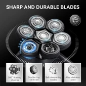 Kensen 7D Baş Tıraş Makinesi, Erkekler için 5'i 1 Arada - Su Geçirmez thumbnail 3