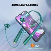 HTC Boyun Bantlı Bluetooth Kulaklık, Manyetik Stereo Kulaklık - Yeşil thumbnail 3