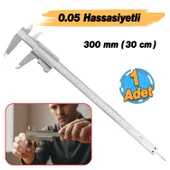 (0.05 Hassasiyet) 300 mm Kilitli Mekanik Kumpas Monoblok Metal Gövde İç Dış Derinlik Ölçüm Aleti thumbnail 2