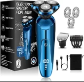 Handsomeface Elektrikli Tıraş Makinesi Döner Su Geçirmez - Koyu Mavi thumbnail 1