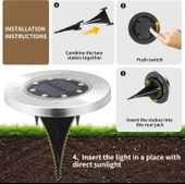 Solpex Güneş Enerjili Açık Hava Su Geçirmez Işıklar, Beyaz, 4 Adet thumbnail 4