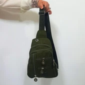 Fiyra bb1 Haki Renk Krinkıl Kumaş Beş Bölmeli  Body Bag Bayan Çanta thumbnail 2