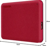 Toshiba Canvio Advance HDTCA10ER3AA Kırmızı USB 3.2 2.5" 1 TB Harici Harddisk Outlet thumbnail 3