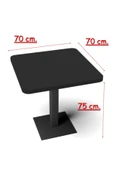 Retodesign KLAS 70/70 SİYAH KARE MUTFAK MASASI,YEMEK MASASI. BİSTRO MASA 1691S thumbnail 2