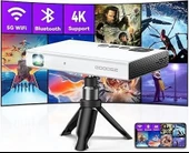 Goodee 4K Mini Projektör 1080P, WiFi ve Bluetooth, Tripod ve Çanta İle thumbnail 1