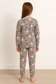 Unisex Yılbaşı Temalı Cute Kardan Adam Desenli Çocuk Pijama Takımı thumbnail 5