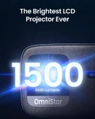 OmniStar L80 4K Projektör WiFi ve Bluetooth, 1500 ANSI Lümen Yerel 1080P thumbnail 2