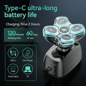 Kensen 5D Manyetik Baş Tıraş Makinesi - LED Ekranlı - Islak ve Kuru thumbnail 4