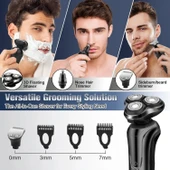 Handsomeface Elektrikli Tıraş Makinesi Döner Yedek/Su Geçirmez - Siyah thumbnail 4