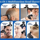 Handsomeface 9D Elektrikli Baş Tıraş Makinesi Geliştirilmiş - Siyah thumbnail 2