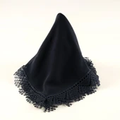 İğne Oyalı Şal (Namaz Örtüsü, 144x68 cm. Lacivert) thumbnail 2