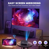Nisoo 1080P Projektör, 700 ANSI 4K Destekler, WiFi ve Bluetooth thumbnail 4