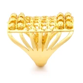 Çelik Yüzük Kadın Altın Kaplama Desenli Kaburga Model YZK-493 thumbnail 3