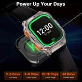 AMAZTIM Akıllı Saat, 60 Gün Pil Ömrü, Paslanmaz Çelik Gövde - Gümüş thumbnail 4