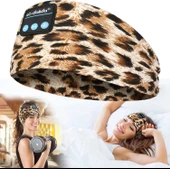 LC-dolida Uyku Maskesi - Kablosuz Kulaklıklar İnce HD Hoparlör - Kahverengi Leopar thumbnail 1