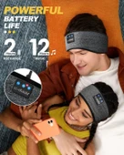 LC-dolida Uyku Maskesi - Kablosuz Kulaklıklar İnce HD Hoparlör - Moda Gri thumbnail 4