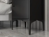 Wood'n Love Vio Metal Ayaklı Minifiks Bağlantı, Dolaplı Komodin - Siyah / Siyah thumbnail 5