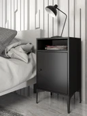 Wood'n Love Vio Metal Ayaklı Minifiks Bağlantı, Dolaplı Komodin - Siyah / Siyah thumbnail 1