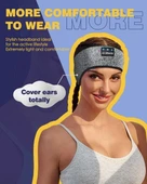 LC-dolida Uyku Maskesi - Kablosuz Kulaklıklar İnce HD Hoparlör - Moda Gri thumbnail 3