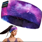 LC-dolida Uyku Maskesi - Kablosuz Kulaklıklar İnce HD Hoparlör - Mor Yıldızlı thumbnail 1