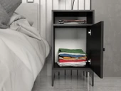 Wood'n Love Vio Metal Ayaklı Minifiks Bağlantı, Dolaplı Komodin - Siyah / Siyah thumbnail 6