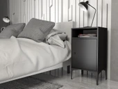 Wood'n Love Vio Metal Ayaklı Minifiks Bağlantı, Dolaplı Komodin - Siyah / Siyah thumbnail 4