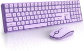 Seenda 2.4GHz Kablosuz Mekanik Klavye ve Mouse Kombosu - Mor thumbnail 1