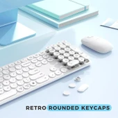 Seenda Kablosuz Klavye ve Mouse, USB ve Type-C - Beyaz thumbnail 3