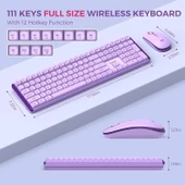 Seenda 2.4GHz Kablosuz Mekanik Klavye ve Mouse Kombosu - Mor thumbnail 3