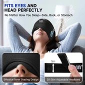 TOPOINT Uyku Kulaklıkları Bluetooth Uyku Maskesi - Siyah Havalandırmalı thumbnail 3